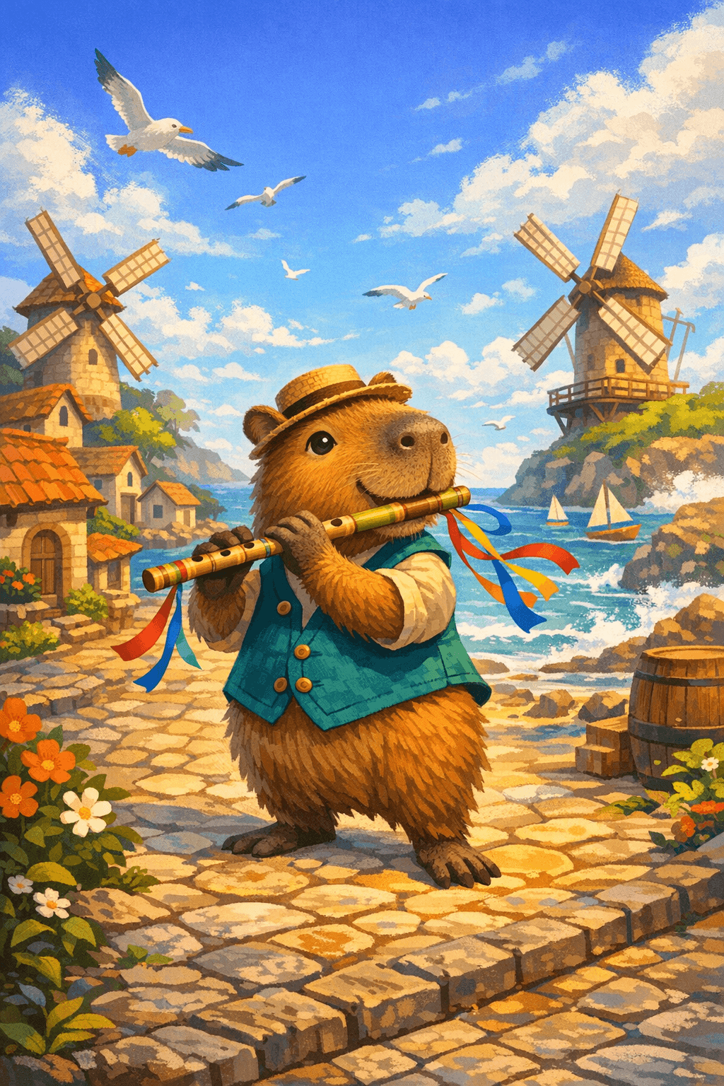 Cafuné, a Capivara Flautista, e a Vila do Vento Salgado